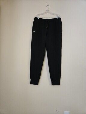 Lacoste Black Logo Jogger Pants,Size XL